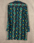 Equipment Femme Blue and Green Print Dress Size XS (TP) — 02 back