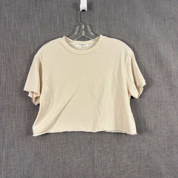 perfectwhitetee Cream Cropped Top Size O-S — 01 front