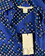 Diane von Furstenberg Blue Print Shirt Dress 718155-011 Size 2 — 03 tag