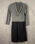Theory Gray and Black Colorblock Dress Size 2 — 01 front