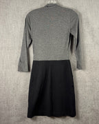 Theory Gray and Black Colorblock Dress Size 2 — 02 back