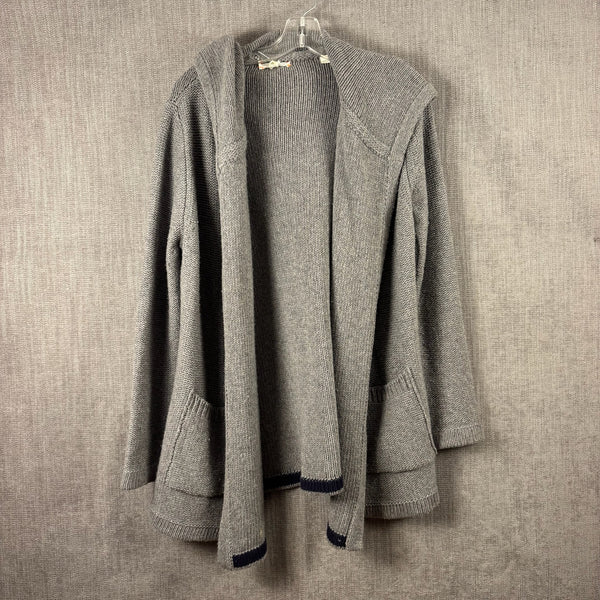 Chinti and Parker Gray Hooded Cardigan — 01 front