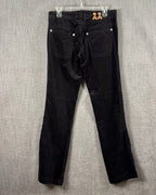 Navy Side-Button Velvet Pants (Brand Unconfirmed) — 01 back