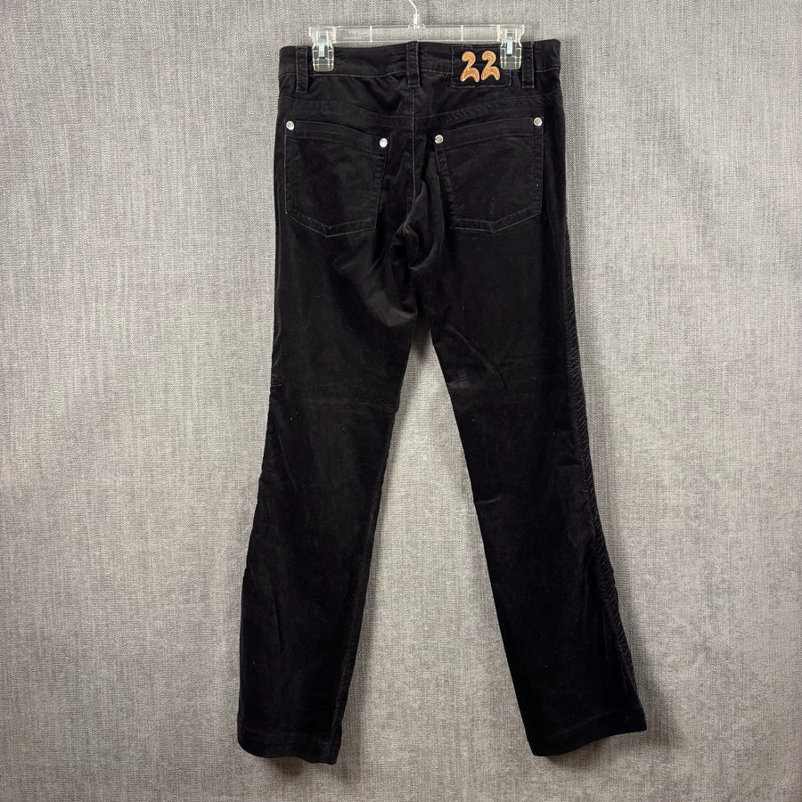 Navy Side-Button Velvet Pants (Brand Unconfirmed) — 01 back
