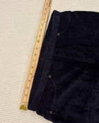 Navy Side-Button Velvet Pants (Brand Unconfirmed) — 02 detail