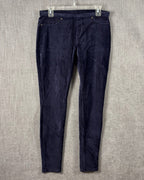HUE Navy Velvet Pants Size L — 01 front