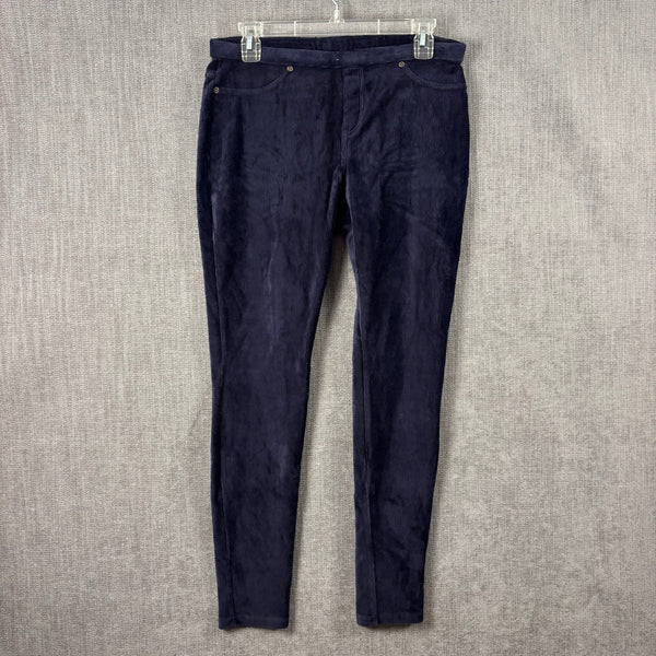 HUE Navy Velvet Pants Size L — 01 front