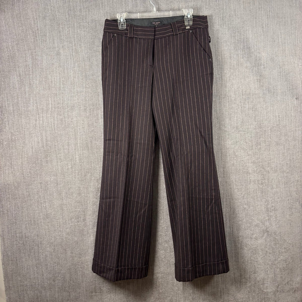 Ted Baker London Brown Pinstripe Pants Size 3 — 01 front
