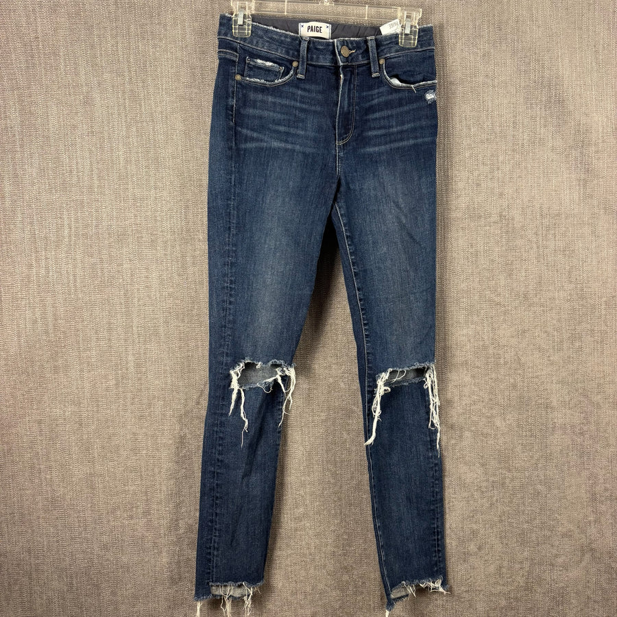 PAIGE Ripped-Knee Jeans Size 26 — 01 front