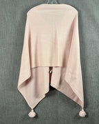 Pink 95% Wool and 5% Cashmere Tassel Poncho (Brand Unconfirmed) One Size — 02 back