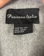 Positano Italia Gray Wool-Blend Wrap with Canadian Raccoon Trim — 02 tag