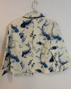 Dianne Keessee Blue Crane Print Blazer — 02 front 2