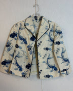 Dianne Keessee Blue Crane Print Blazer — 03 back