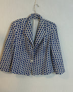 Navy Geometric Print Blazer — 01 front