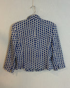 Navy Geometric Print Blazer — 03 front 3