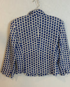 Navy Geometric Print Blazer — 04 back