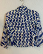 Navy Geometric Print Blazer — 05 back 2