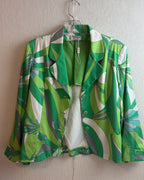 Averardo Bessi Green Abstract Print Jacket Size USA 14 (IT 48) — 01 front