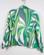 Averardo Bessi Green Abstract Print Jacket Size USA 14 (IT 48) — 03 front 3