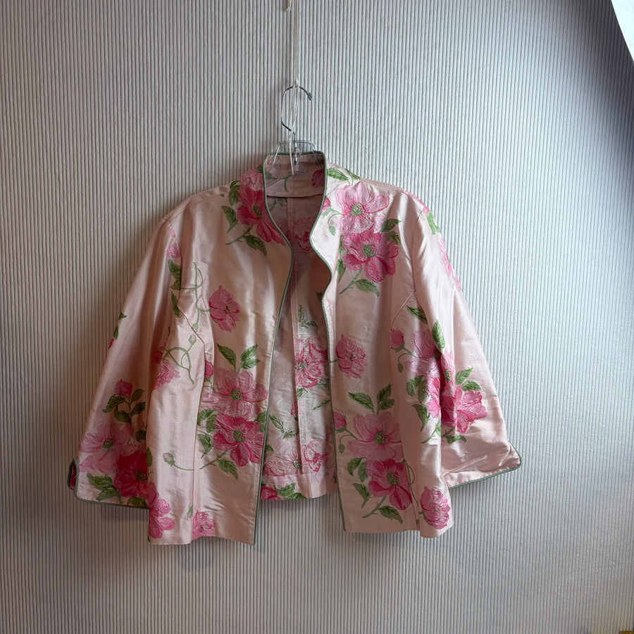 Pink Floral Button Blouse — 01 front