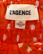 L'AGENCE Bardot Polka Dot Silk Blouse Size S-P — 03 tag
