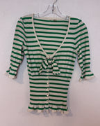 MOTH Green Striped Cardigan — 01 front