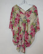 Stigat and Janes Pink Floral Draped Blouse Size S — 01 front