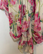 Stigat and Janes Pink Floral Draped Blouse Size S — 03 back