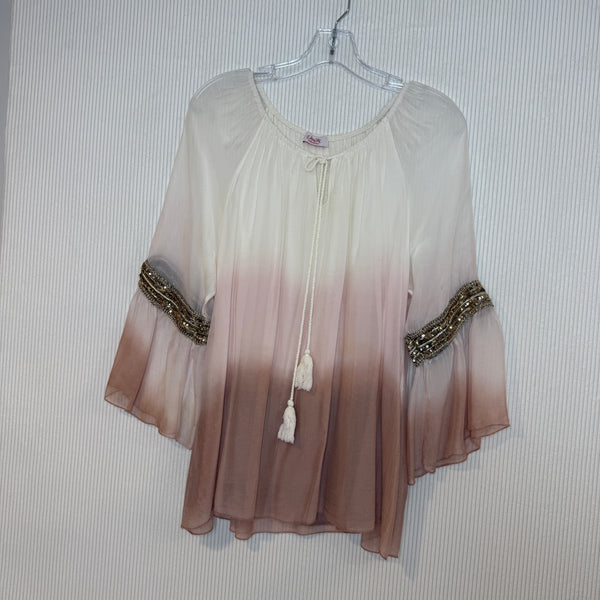 Scandal Cream Ombre Blouse — 01 front