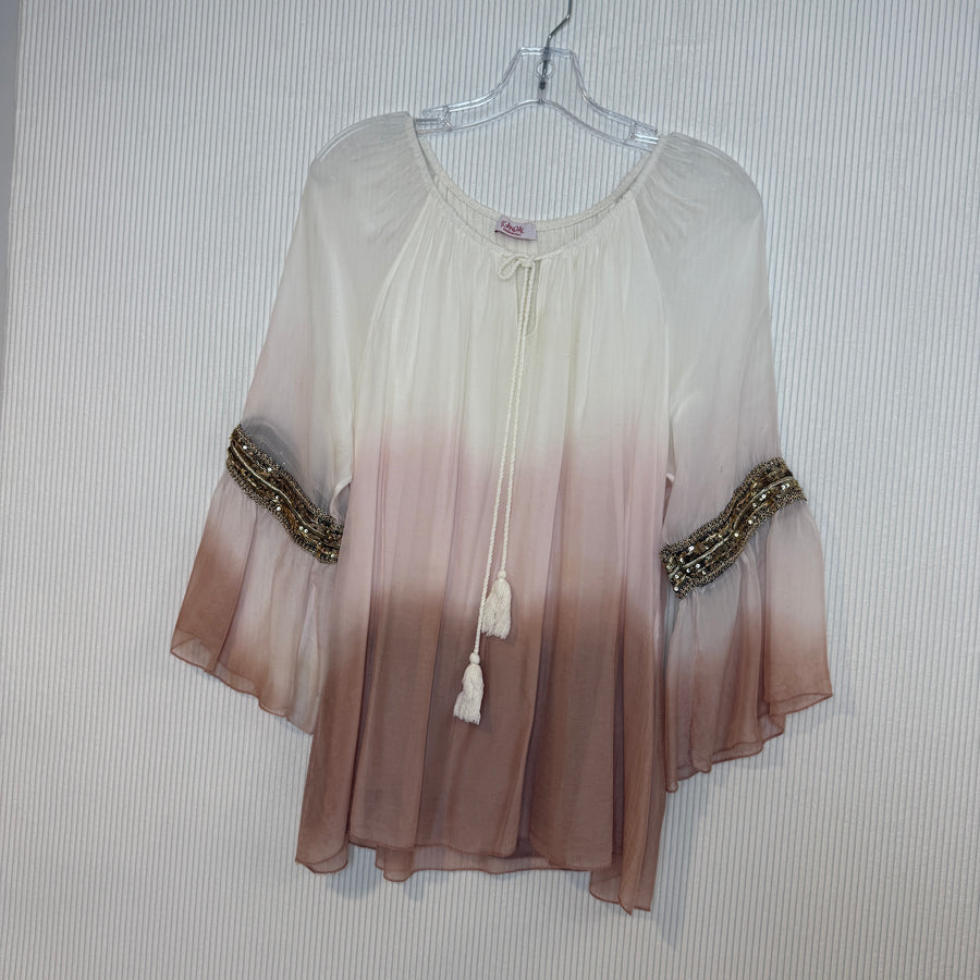 Scandal Cream Ombre Blouse — 01 front