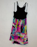 Alice + Trixie Colorful Skirt Black Top Dress — 02 front