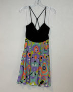 Alice + Trixie Colorful Skirt Black Top Dress — 03 front 2