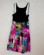 Alice + Trixie Colorful Skirt Black Top Dress — 04 back