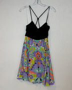 Alice + Trixie Colorful Skirt Black Top Dress — 05 back 2