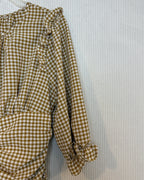 Avantlook Brown Gingham Ruched Dress — 04 back 2