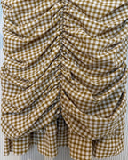 Avantlook Brown Gingham Ruched Dress — 05 detail