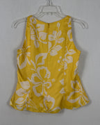 Yellow Floral Sleeveless Top — 05 back