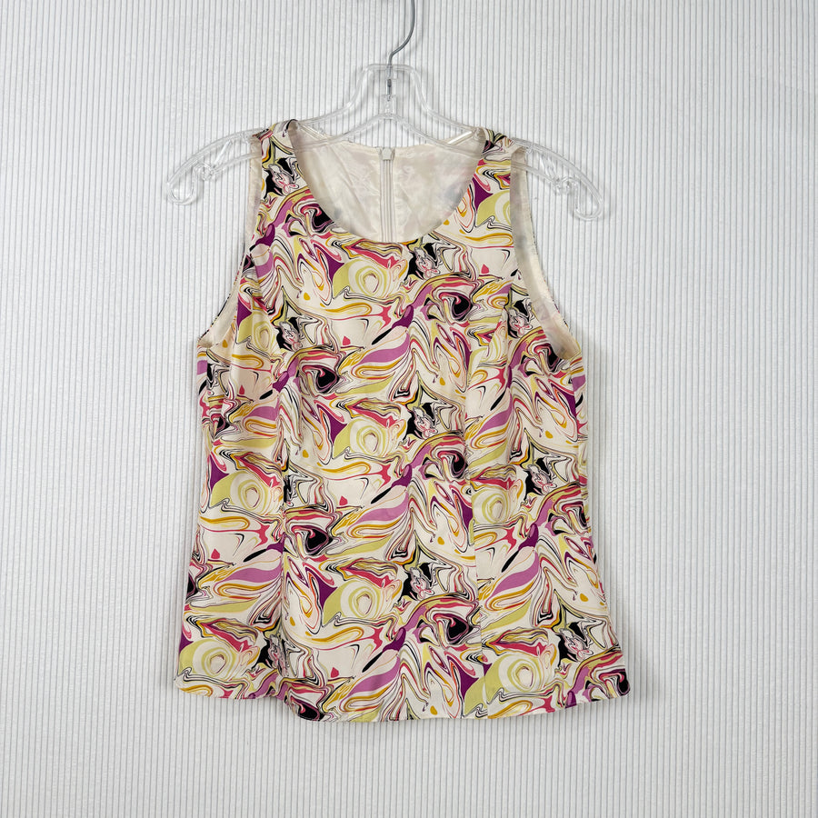 Pastel Print Sleeveless Top — 01 front