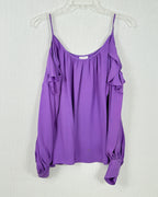Parker Purple Long Sleeve Blouse Size M — 01 front