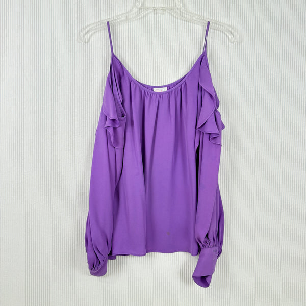 Parker Purple Long Sleeve Blouse Size M — 01 front