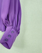 Parker Purple Long Sleeve Blouse Size M — 03 detail