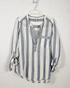 Lucky Brand Striped Button-Up Shirt Size L-G — 01 front