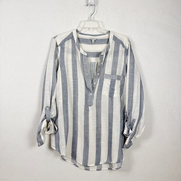 Lucky Brand Striped Button-Up Shirt Size L-G — 01 front