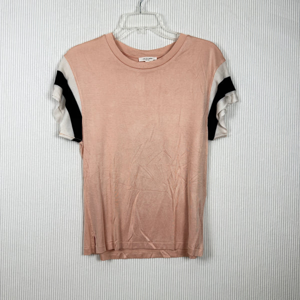 rag & bone Blush Black Trim Tee Size XS-TP — 01 front