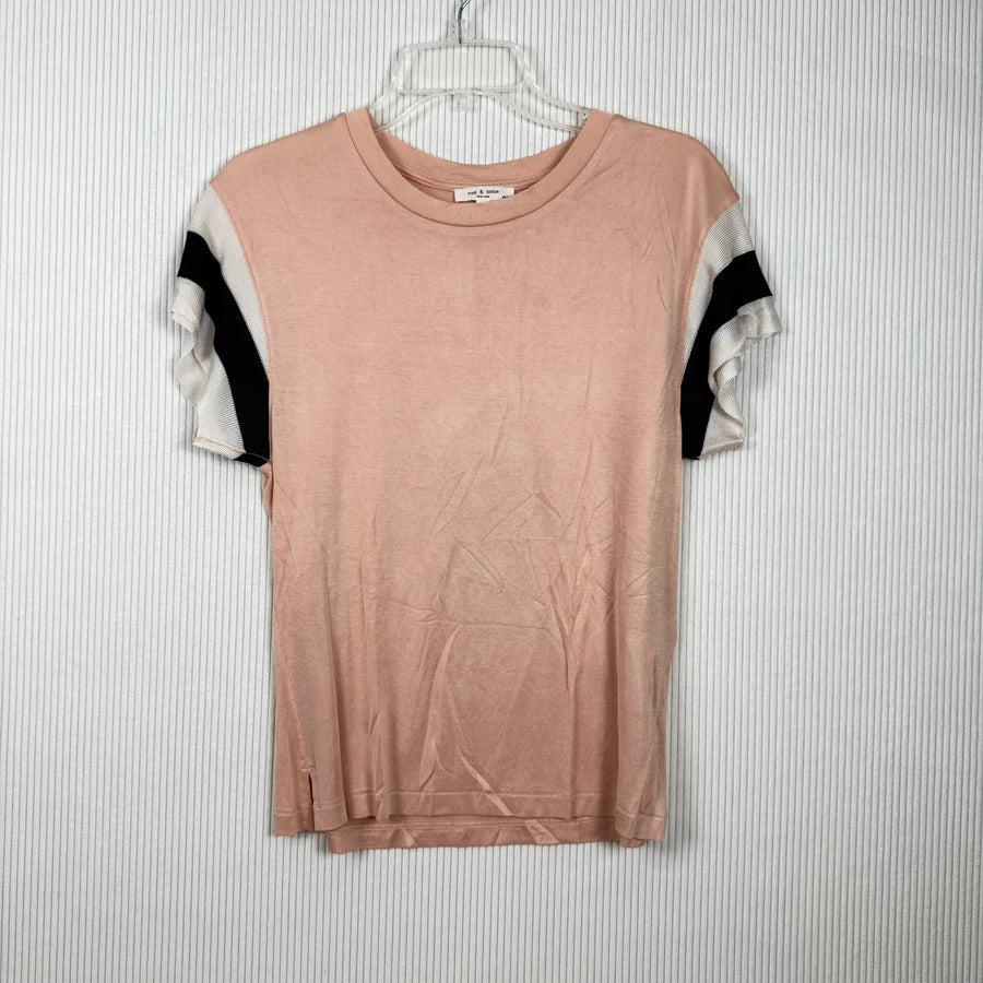 rag & bone Blush Black Trim Tee Size XS-TP — 01 front