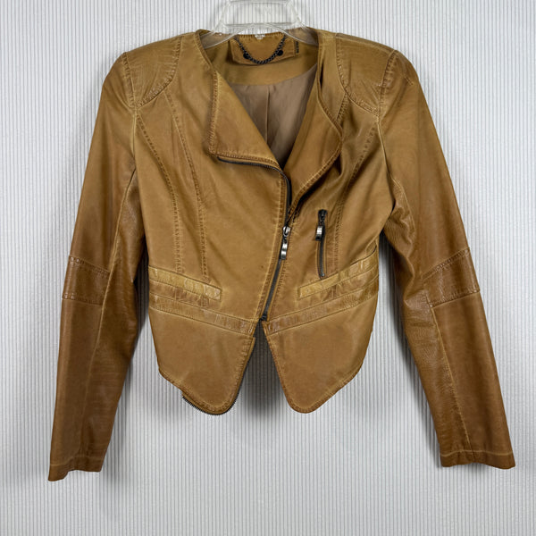 Tan Leather Jacket — 01 front