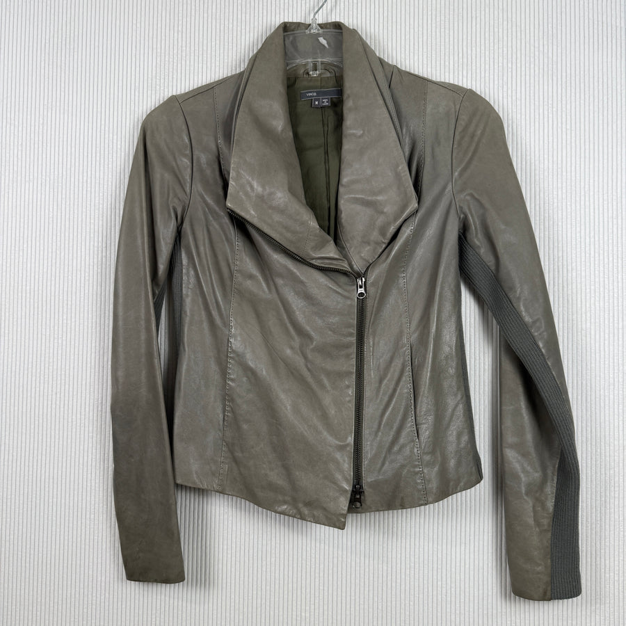Vince Leather Scuba Jacket Size M-M — 01 front