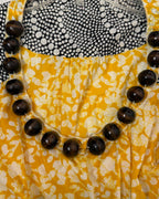 Yellow Gray Statement Necklace Dress — 03 detail