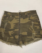 Dance & Marvel Distressed Camouflage Denim Mini Skirt — 02 back