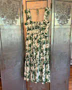 Cara Cara Claire Dress in Olive Hanging Orchids Size 10 — 02 back